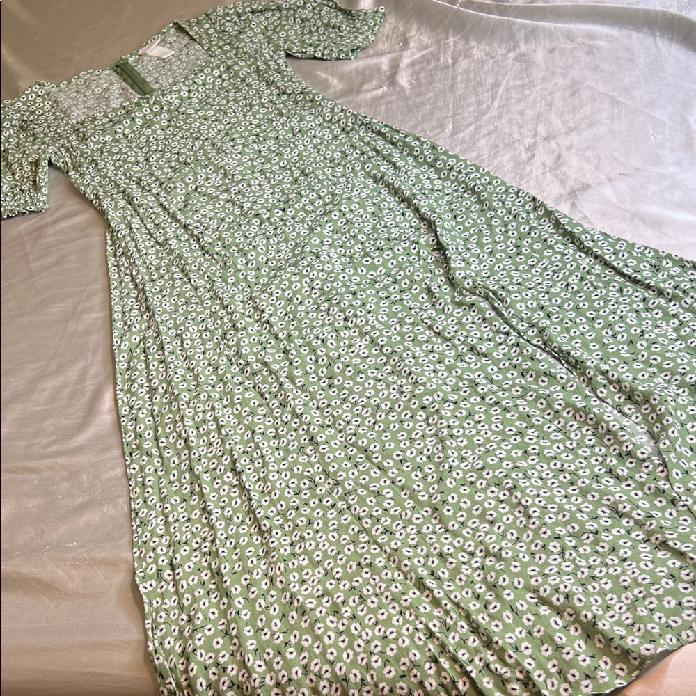 H&M Green Floral Maxi Dress